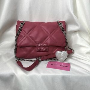Pink quilted Betsey Johnson bag